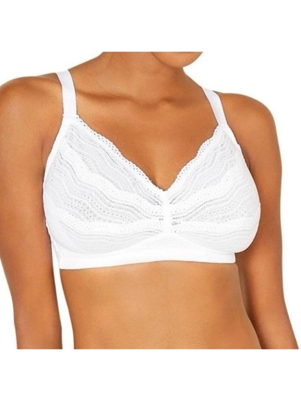 New Cosabella Dolce Curvy Bralette White Lace Wireless SZ Large Adjustable Strap
